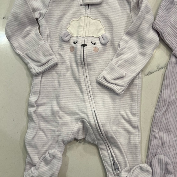Carter's Lavender and White Baby Footies Set - Picture 2 of 4